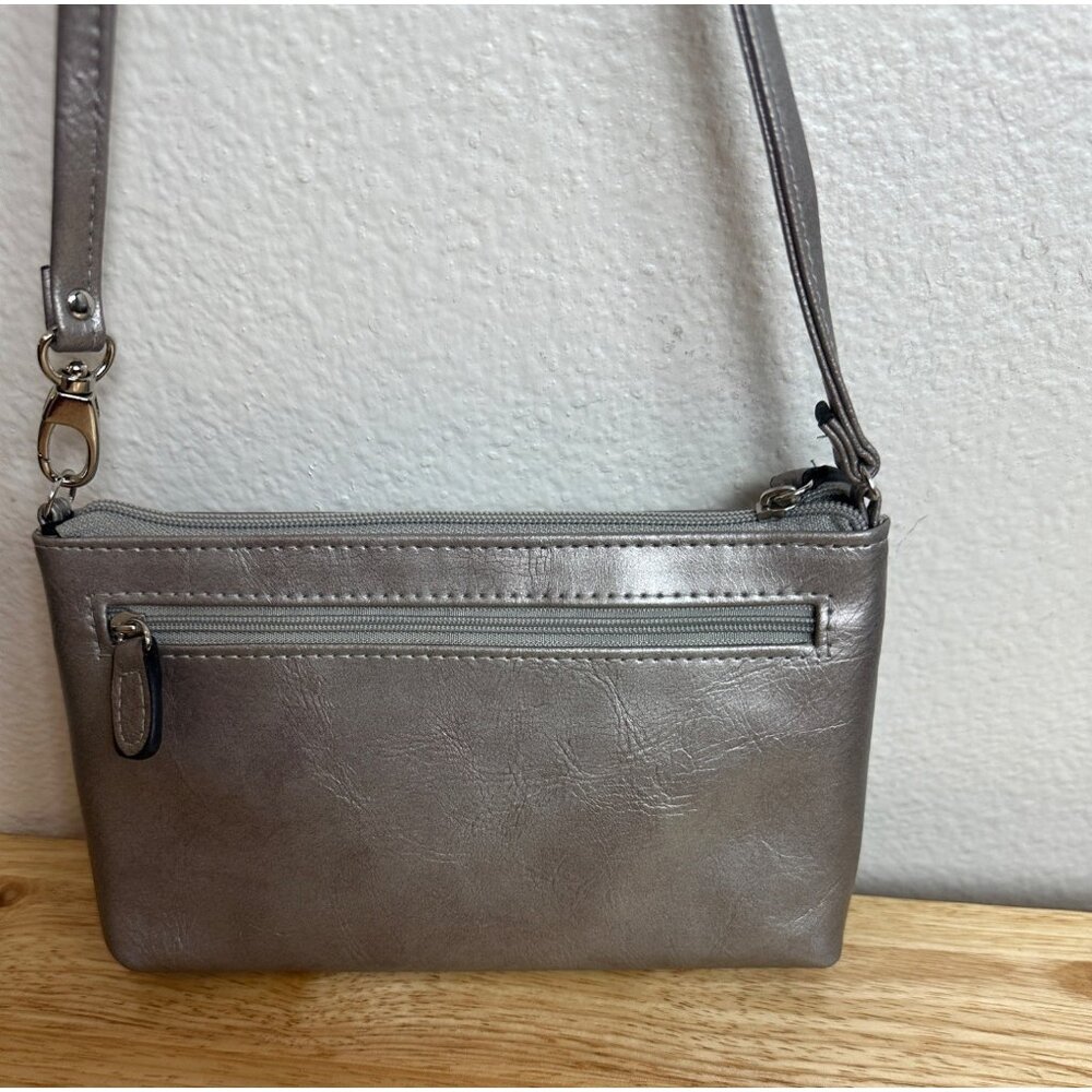 Franco Sarto Metallic Gold Falk Leather Crossbody Bag